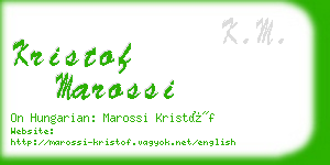 kristof marossi business card